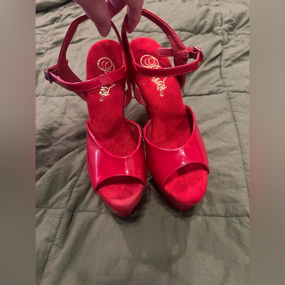 Red Strappy Sandals